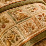 H.PAI Autumn Orchard Cat Quilted 3-Piece Bedding Set