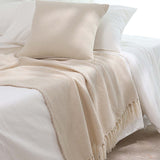 Textured Fringe Knitted Throw Blanket & Pillow Cover Set