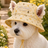 Personalized Bee Sweet Quilted Dog Hat – Custom Pet Name With Ear Holes