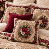 Vintage Rose Floral Quilted 3-Piece Bedding Set