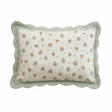 Ditsy Floral Scalloped Cotton Throw Pillow Cover
