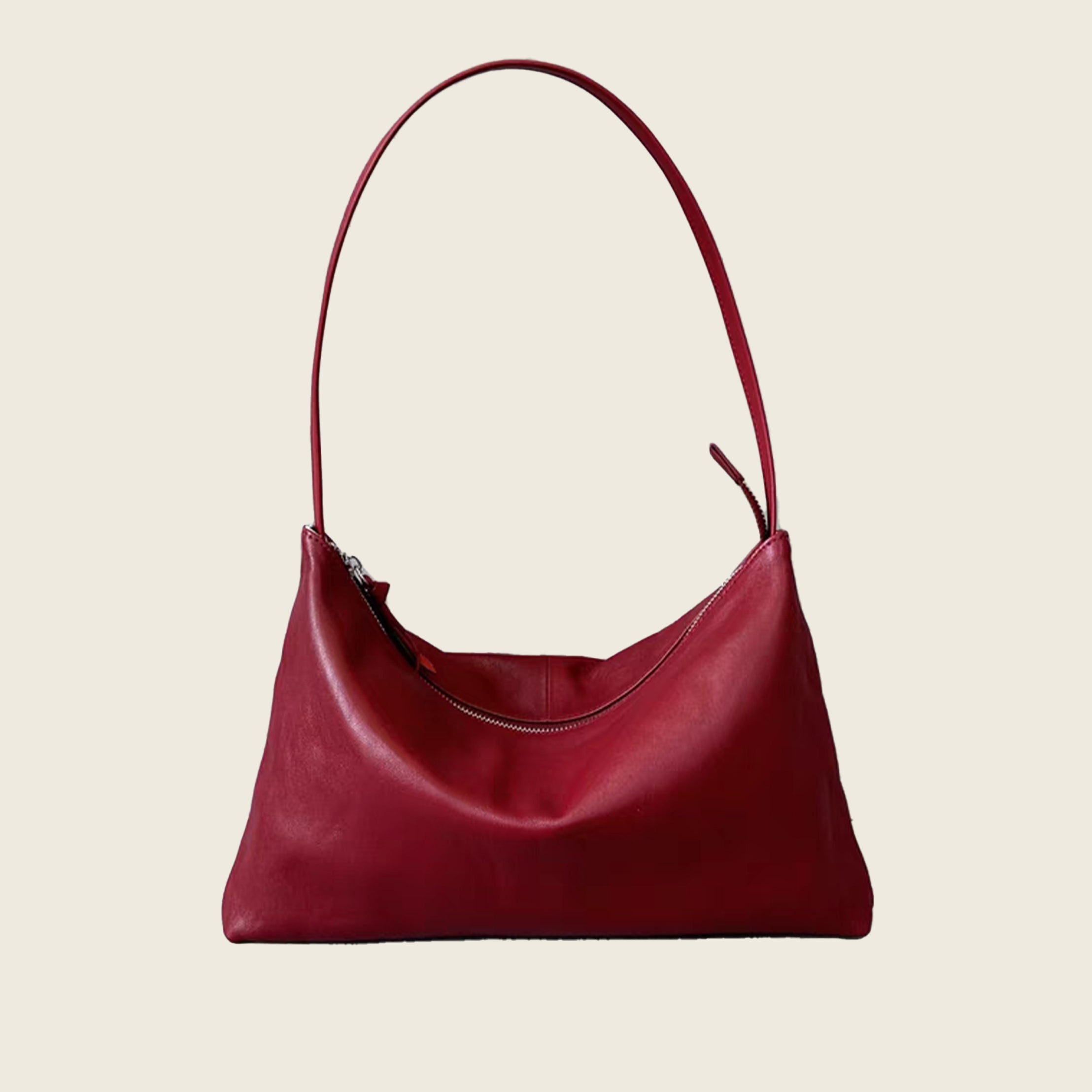 Minimalist soft leather hobo bag