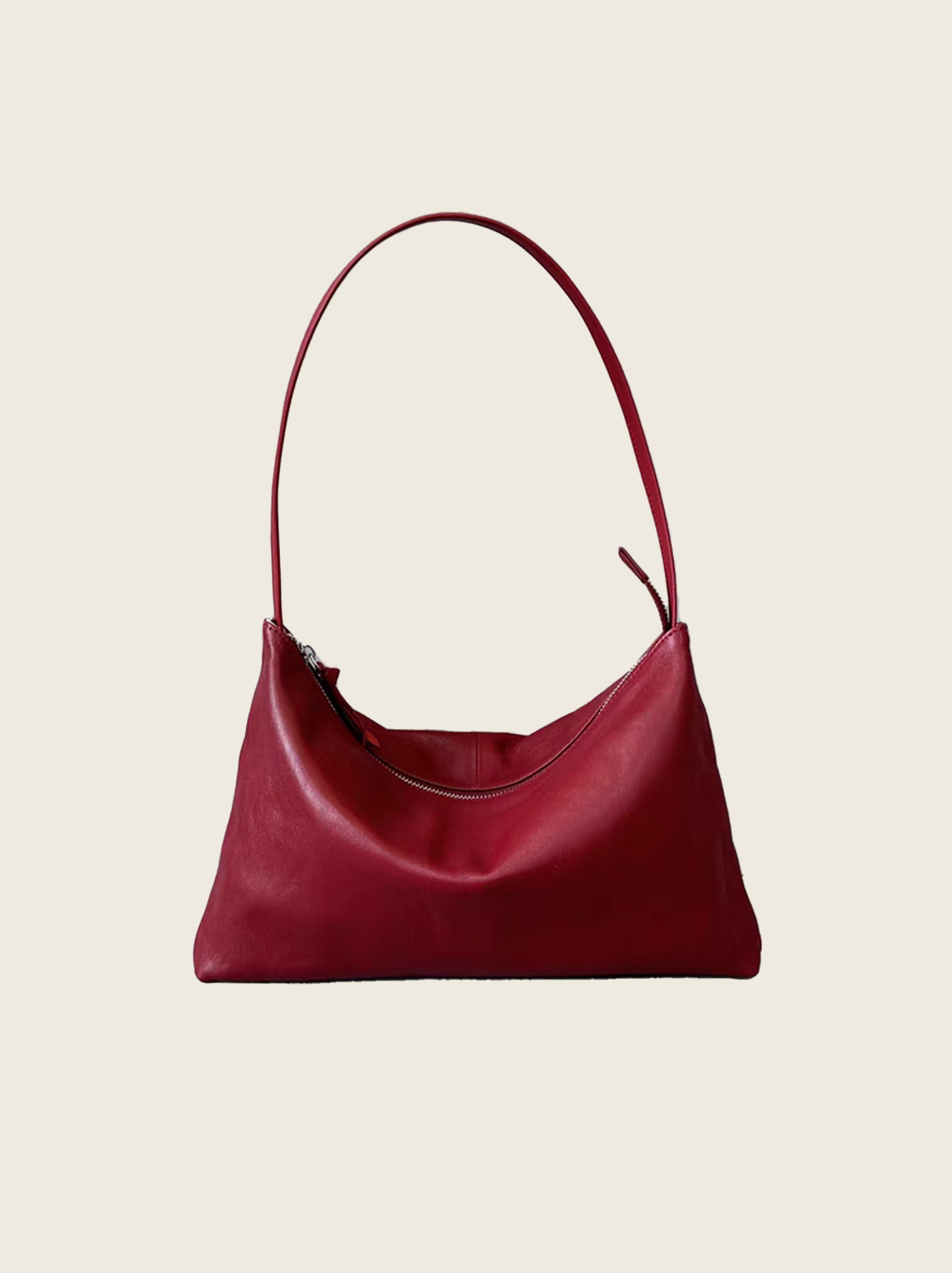 Minimalist soft leather hobo bag