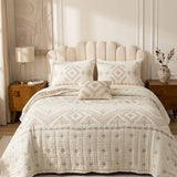 Vintage Floral Jacquard Quilted Throw Puff Quilted Cotton Blanket