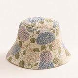 Hydrangea Floral Quilted Bucket Hat