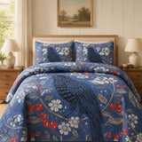 Raven Moonlight Garden Quilted 3-Piece Bedding Set