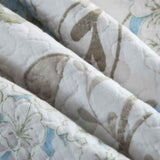 Light Blue Hydrangea Floral Print Quilted 3‑Piece Bedding Set