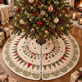 Vintage Christmas Starburst Patchwork Quilted Tree Skirt