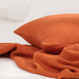 Textured Fringe Knitted Throw Blanket & Pillow Cover Set
