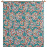 Turquoise Paisley Boho 100% Cotton Quilted Bedding Set