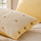 Orange 100% Cotton Quilted Pillow Sham Set Of 2
