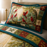 H.PAI Jesus Cardinal Faith Quilted 3-Piece Bedding Set