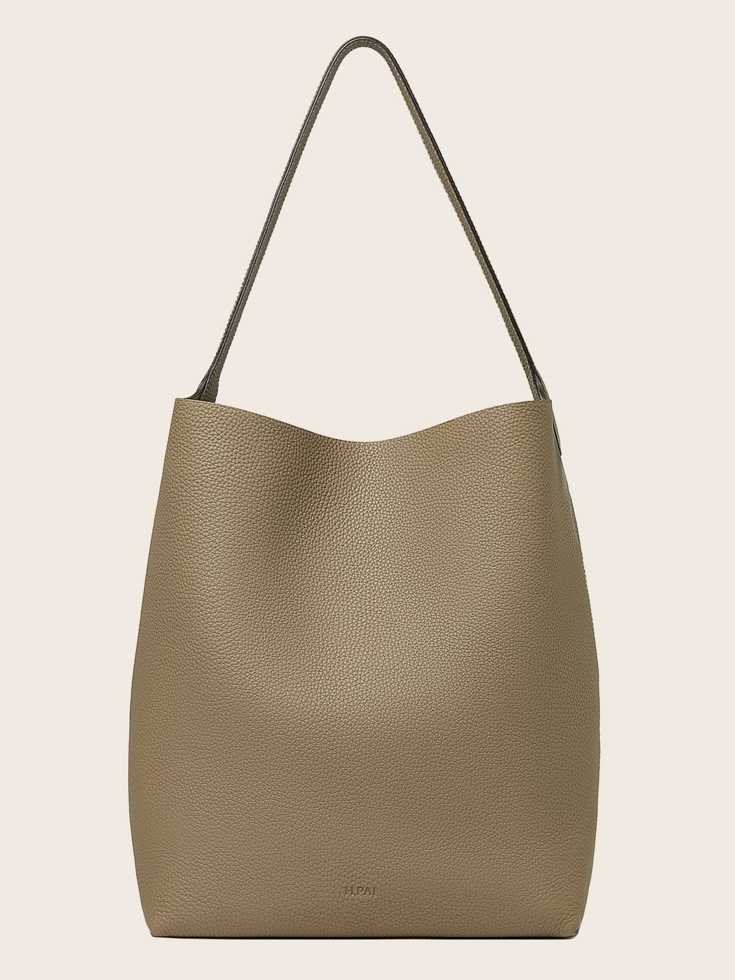 Hpai Medium Binah Bucket Bag in Leather - Limestone