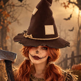 Vintage Brown Witch Hat Handcrafted Halloween Costume Accessory