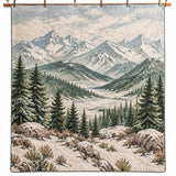 Snow Mountain Pine Forest Landscape Quilted 3-Piece Bedding Set