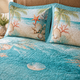 Coastal Shell Ocean Quilted 3-Piece Bedding Set