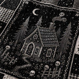 Haunted Moon Cottage Vintage Patchwork Quilted Blanket