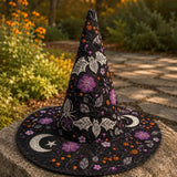 H.PAI Gothic Butterfly Garden Handcrafted Quilted Witch Hat