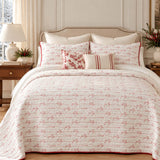 Vintage Christmas Jolly Script Quilted 3-Piece Bedding Set