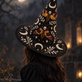 Death Moth Moonlight Gothic Handcrafted Quilted Witch Hat