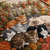H.PAI Autumn Garden Cat Quilted 3-Piece Bedding Set