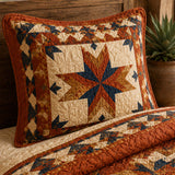 H.PAI Western Star Patchwork Quilted 3-Piece Bedding Set – Classic Americana Quilted Bedding with Matching Pillow Shams