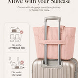 Pink Quilted Cotton Tote Bag With Matching Pouch