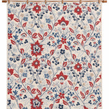 Red Blue Botanical Floral Quilted 3-Piece Bedding Set