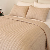 Solid 100% Cotton Bed Cover 3‑Piece Set Quilted