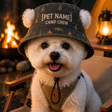 Personalized Camp Crew Quilted Dog Hat – Custom Pet Name With Ear Holes