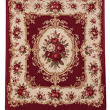 Vintage Burgundy Rose Baroque Quilted 3-Piece Bedding Set