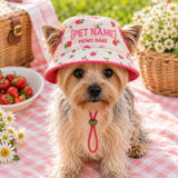 Personalized Picnic Babe Quilted Dog Hat – Custom Pet Name With Ear Holes