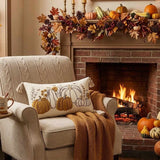 Five Pumpkin Tufted Tassel Lumbar Pillow Cover