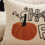 Happy Fall Pumpkin Tufted Lumbar Pillow Cover