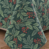 Poinsettia Botanical Christmas Reversible Quilted 3-Piece Bedding Set