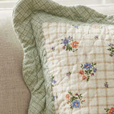 Ditsy Floral Scalloped Cotton Throw Pillow Cover