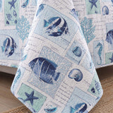 Coastal Marine Life Reversible 100% Cotton Quilted 3-Piece Bedding Set