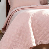 Soft Ruffled Trim Quilted 3‑Piece Bedding Set