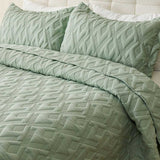 Washed Cotton Solid Color Quilted 3‑Piece Bedding Set
