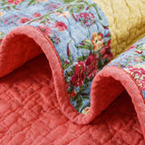 Cottage Rose Patchwork Quilted 3-Piece Bedding Set