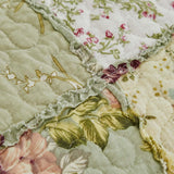 Rose Cottage Patchwork Quilted 3-Piece Bedding Set