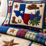 H.PAI Texas Western Quilted 3-Piece Bedding Set – Luxury Quilted Bedding with Matching Pillow Shams