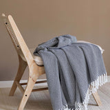 Classic Herringbone Cotton Throw Blanket