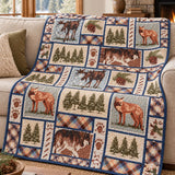 Moose & Fox Woodland Plaid Quilted Blanket