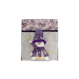 Purple Sequin Christmas Chair Back Covers, Gnome Snowman Reindeer Xmas Dining Chair Slipcovers