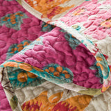 Boho Colorful Paisley Floral Patchwork Quilted 3‑Piece Bedding Set