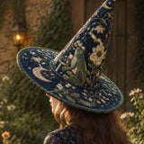 H.PAI Enchanted Moon Garden Handcrafted Quilted Witch Hat