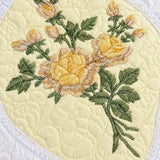 Golden Meadow Embroidered Floral Quilted 3-Piece Bedding Set