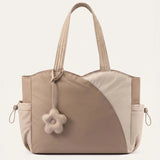 Quilted Color-Block Tote Shoulder Bag