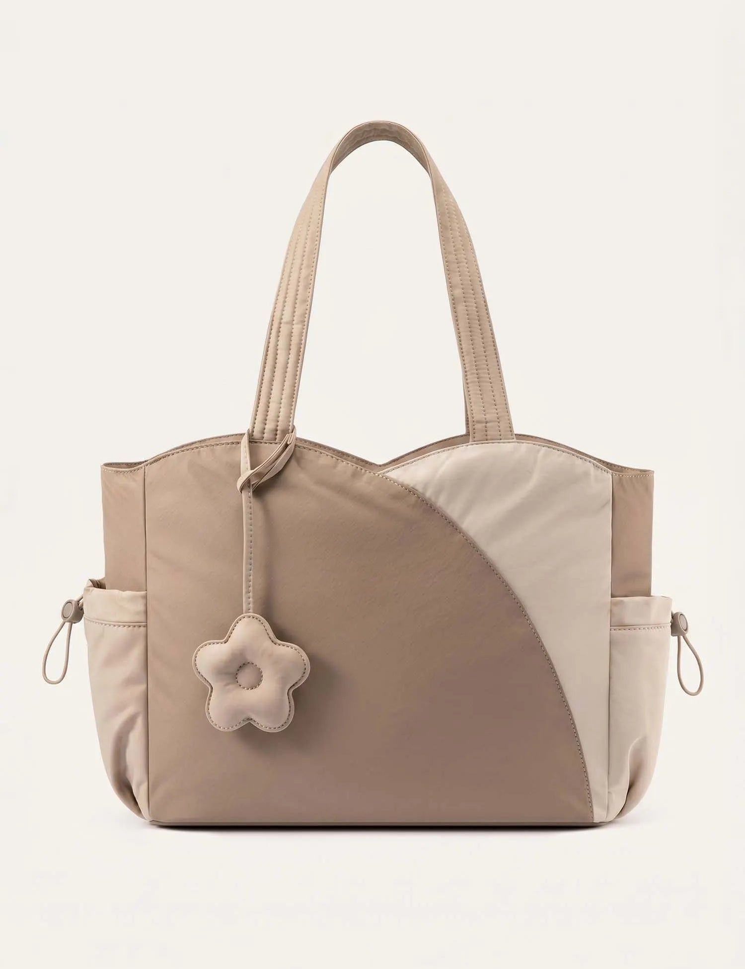 Quilted Color-Block Tote Shoulder Bag